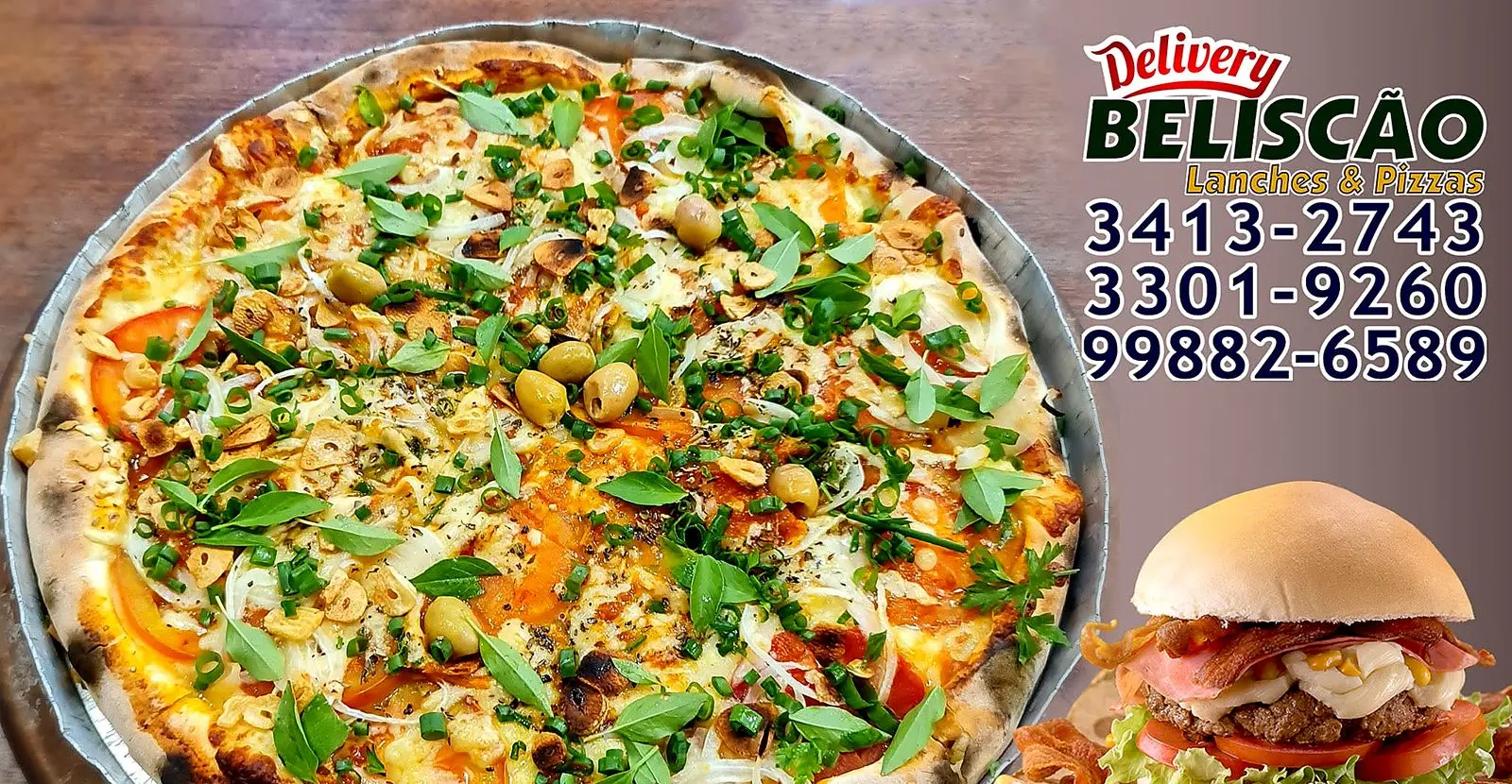 Pizza, lanche e contatos do Beliscão Lanchonete e Pizzaria