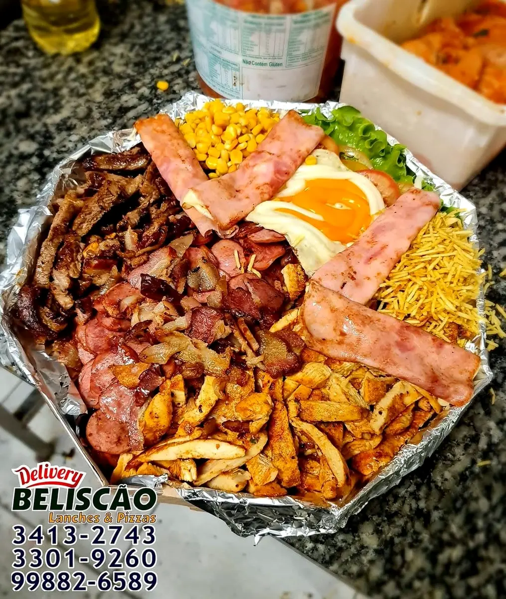 Porção e prato do Beliscão